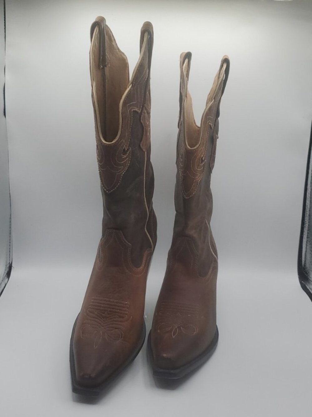 J.B Dillon JBW5001 Western Cowboy Boot Women's 7.5 B Brown Genuine Goat Leather